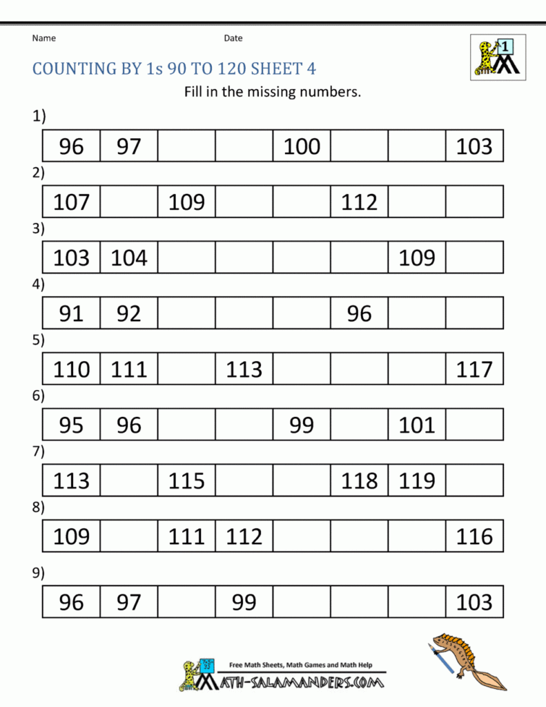 1st Grade Math Worksheets Counting By 1s 5s And 10s