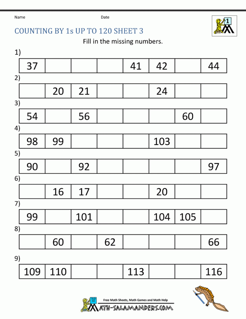 1st Grade Math Worksheets Counting By 1s 5s And 10s