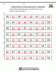 Counting By 1s 5s 10s Worksheets 1st Grade - CountingWorksheets.com