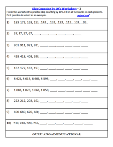 Counting Grade 3 Worksheets - CountingWorksheets.com