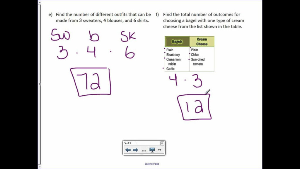 7th Grade 9 5 Fundamental Counting Principle YouTube