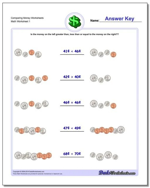 7th Grade Money Math Worksheets