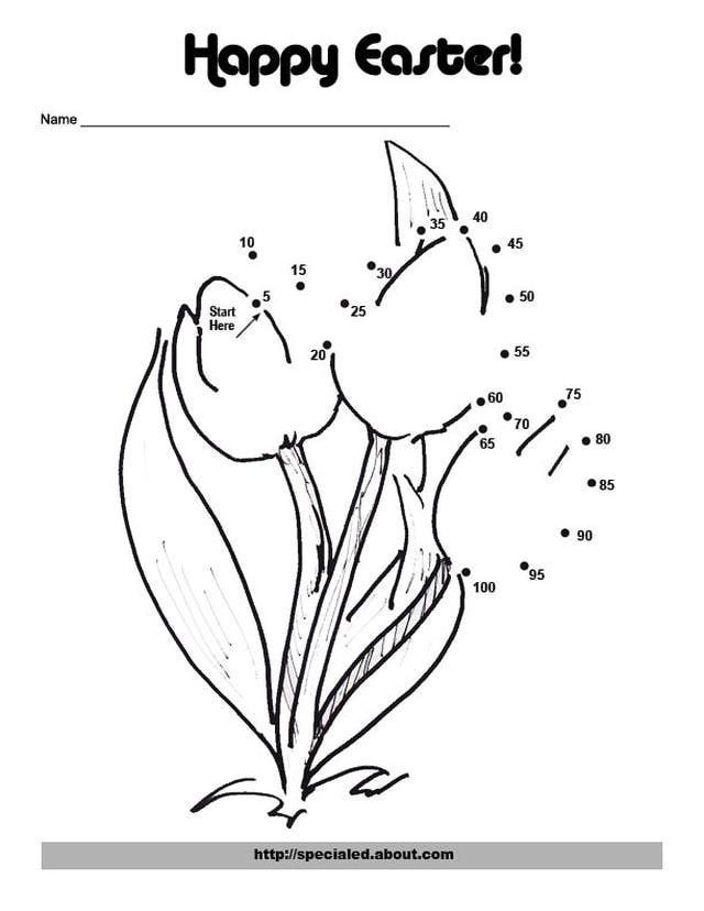 A Tulip Skip Counting Dot To Dot For Easter Skip Counting Math ...