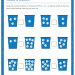 Bucket Of Bubbles Counting Worksheet For 1st Graders Kids Math