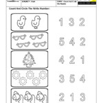 Count And Circle The Right Number Worksheet Kindergarten Math