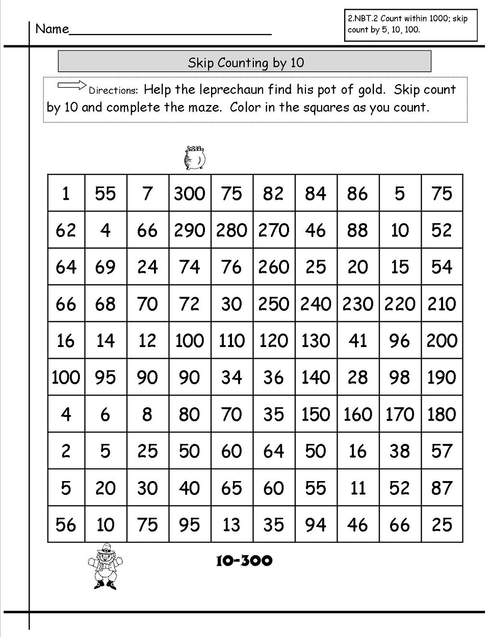 Counting By 10s Worksheet Pdf Free - Countingworksheets.com