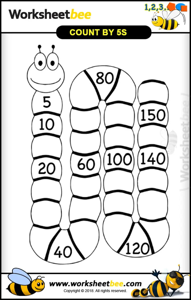 Count By 5s Smiley Snake Worksheet Worksheet Bee