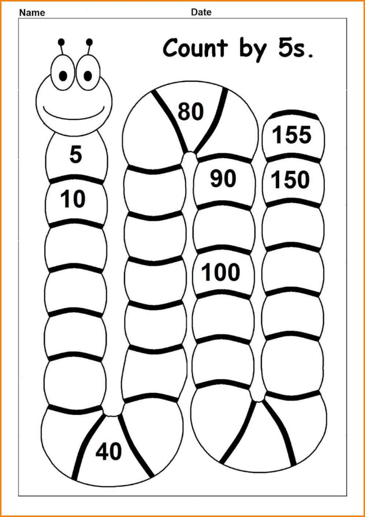 Free Worksheet Counting 5's