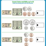 Count Coins And Bills Up To 5 Fun Math Worksheets Third Grade Math