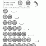 Count The Nickels First Grade Math Worksheets Money Math Worksheets