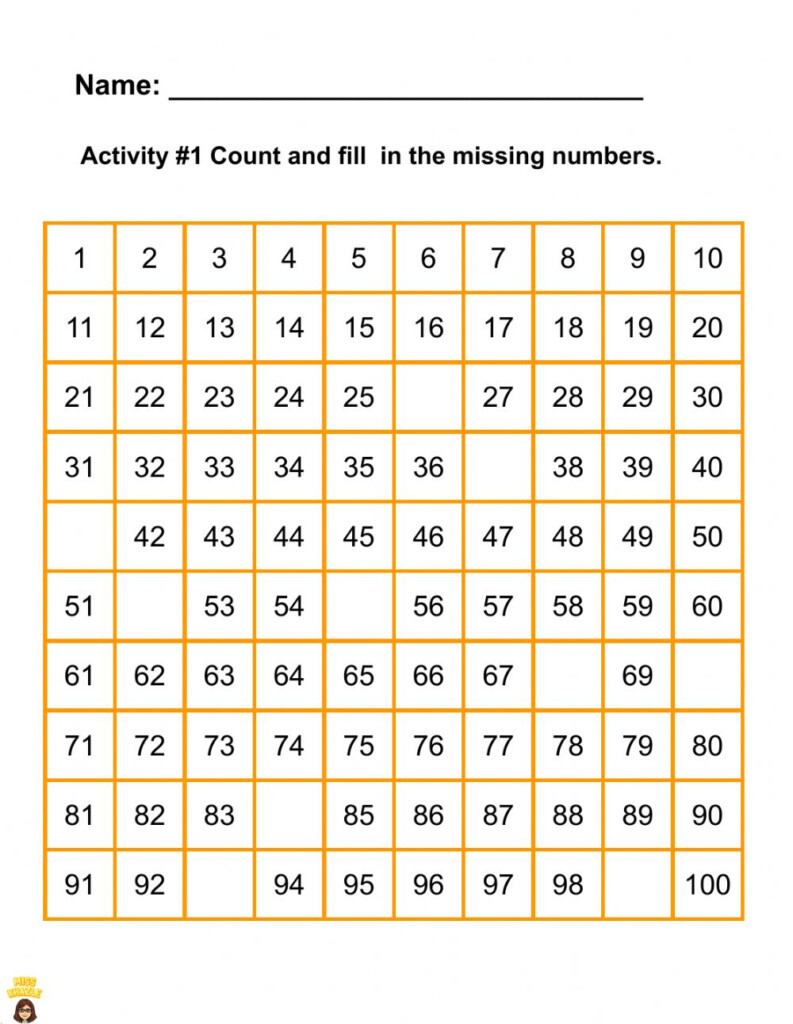 Counting 1 100 Worksheet