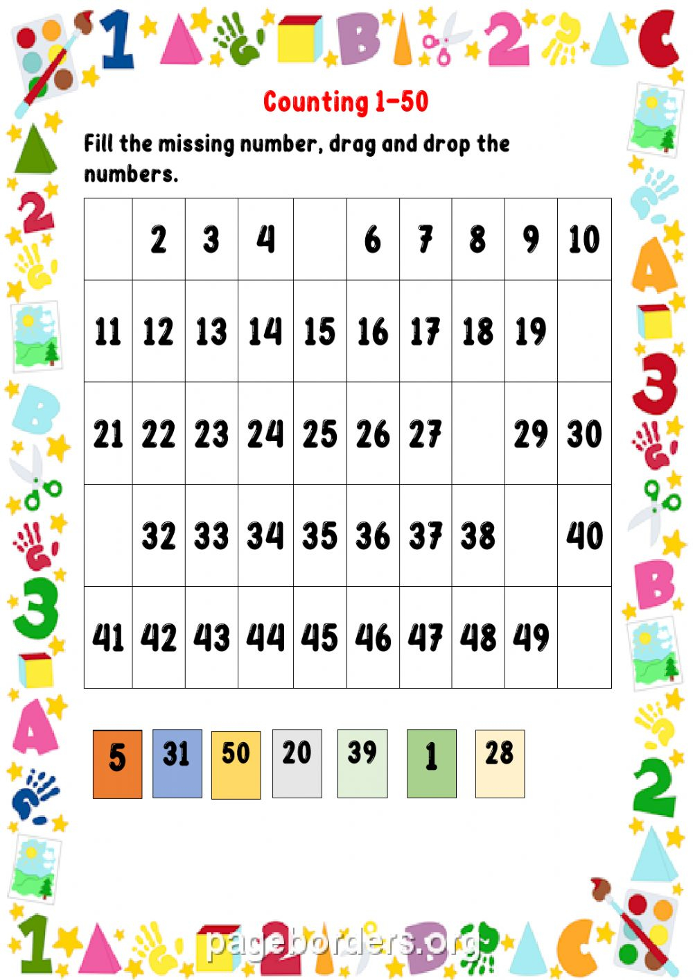 number-1-50-printable-sheet