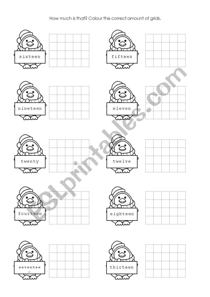 Counting 11 20 ESL Worksheet By Cactai