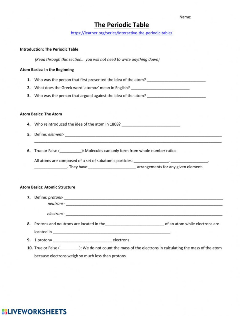 Table 1 Counting Atoms Worksheet - CountingWorksheets.com