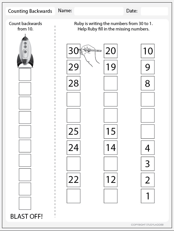  Counting Backwards 20 1 Worksheet Free Download Goodimg co