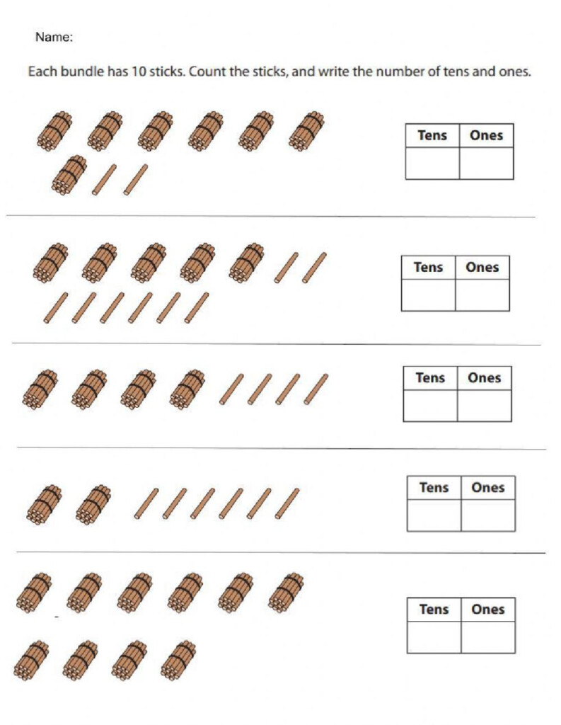 Counting Bundles Of Tens And Ones Worksheet