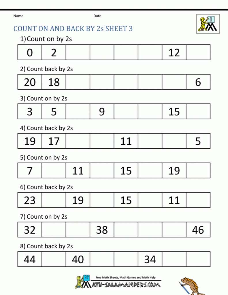 Counting By 2s Worksheets