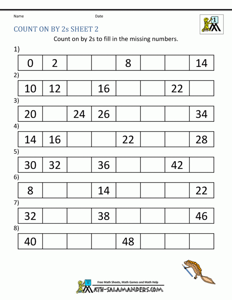 Counting By 2s Worksheets