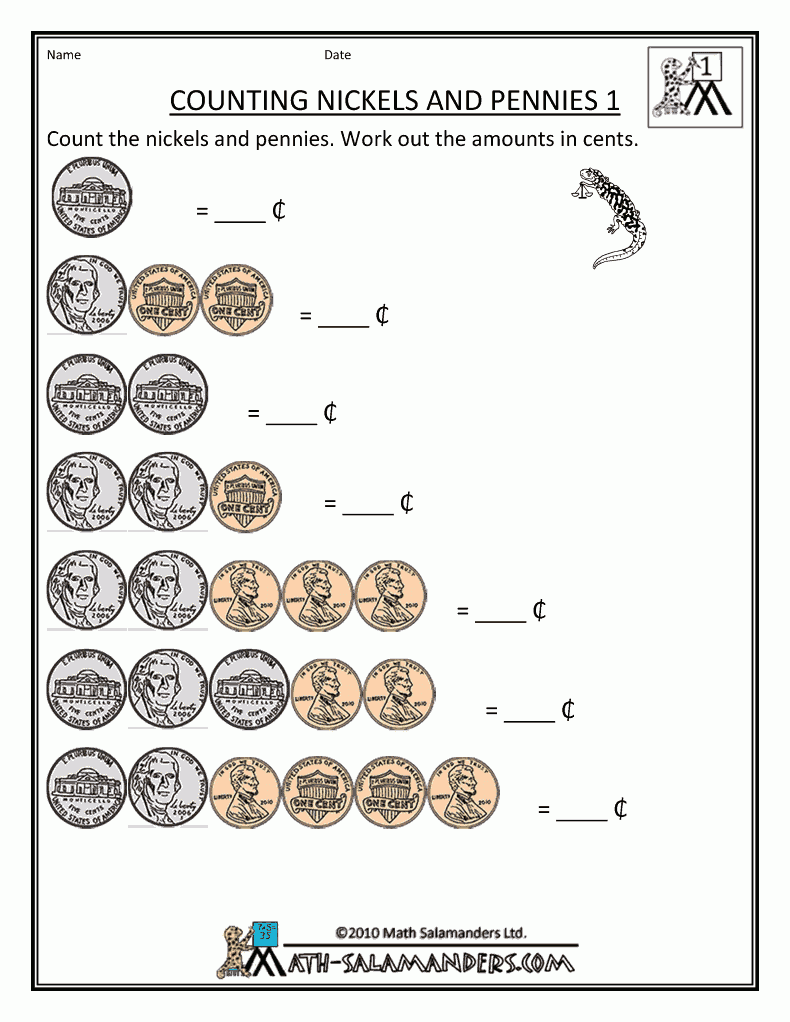 Counting Money Worksheets 1st Grade Kindergarten Money Worksheets