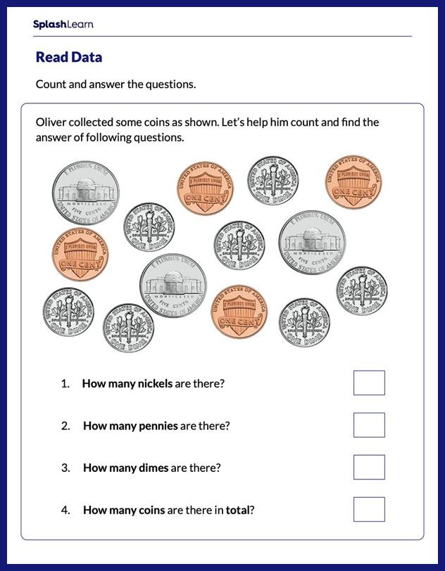 Counting Money Worksheets For 1st Graders Online SplashLearn