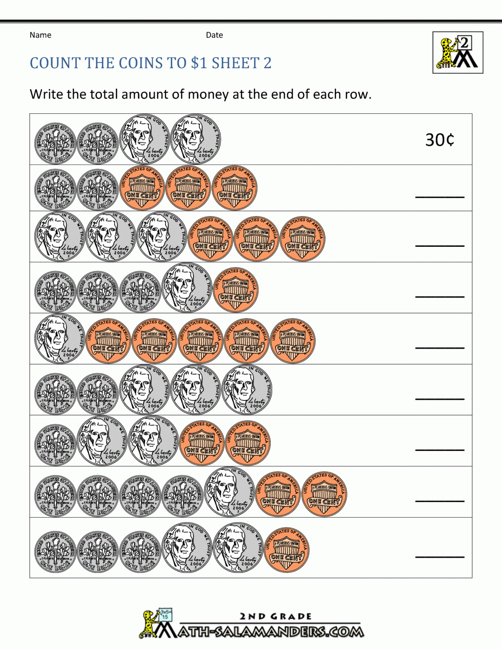 Counting Money Worksheets Up To 1