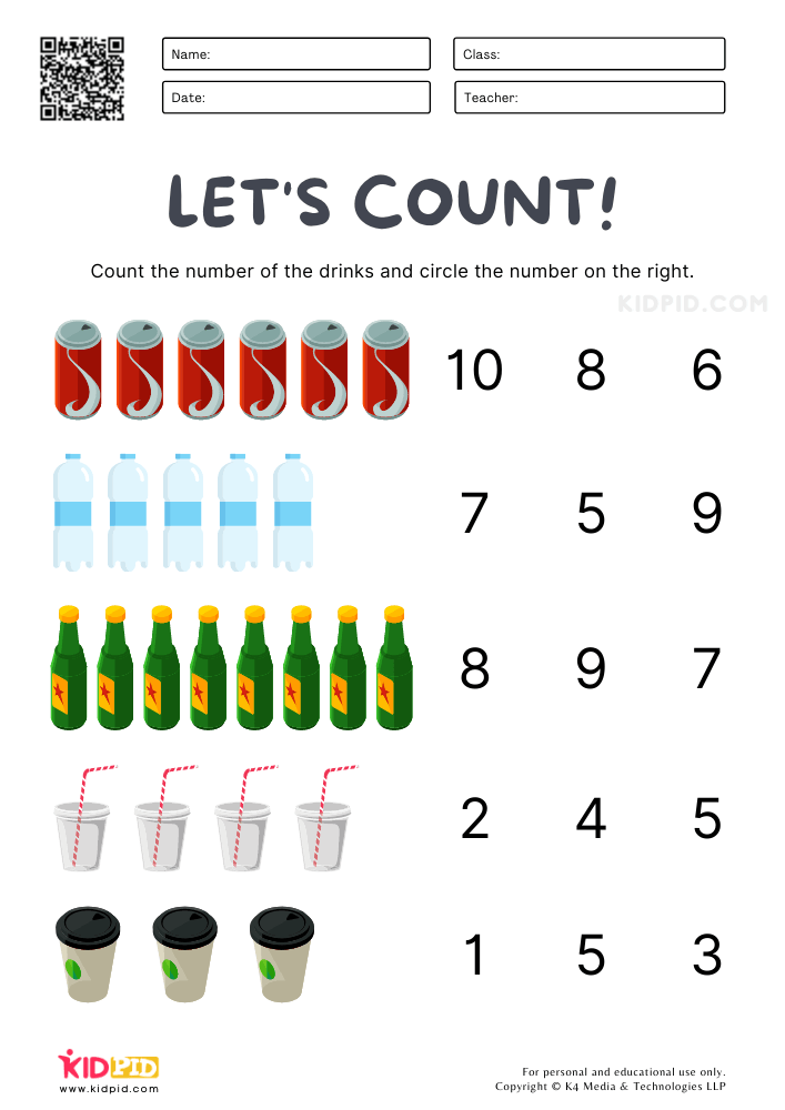 Counting Numbers Worksheet For Kids 1 10 Kidpid