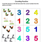 Counting Practice Numbers 1 5 Animals On The Farm Worksheet