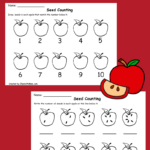 Counting Worksheets 1 10 With An Apple Theme