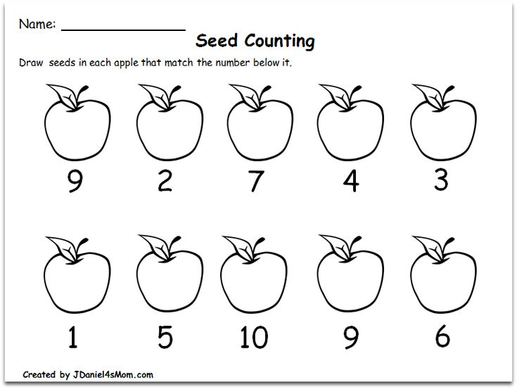 Counting Worksheets 1 10 With An Apple Theme Writing The Number Of 