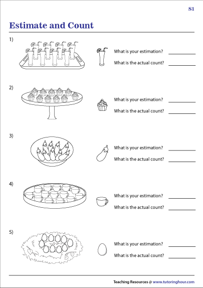 Estimate Then Count Worksheets