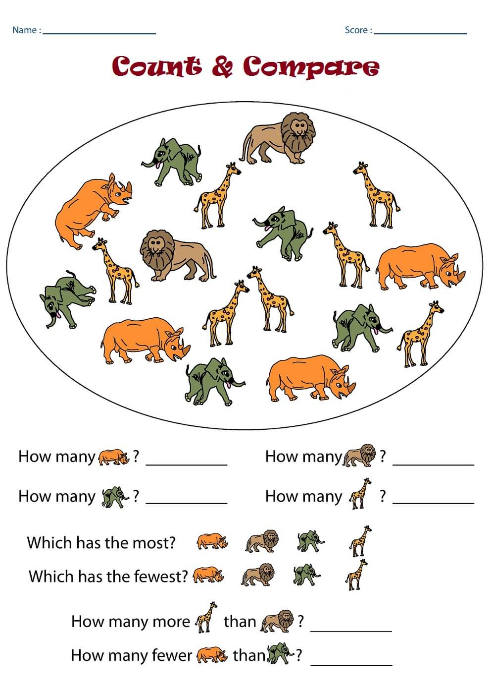 Free Printable Kindergarten Math Worksheets