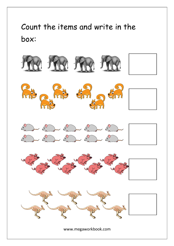 Free Printable Number Counting Worksheets Count And Match Count And 