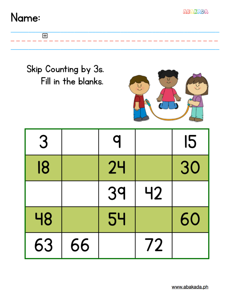 Skip Counting By 3s Worksheets - CountingWorksheets.com