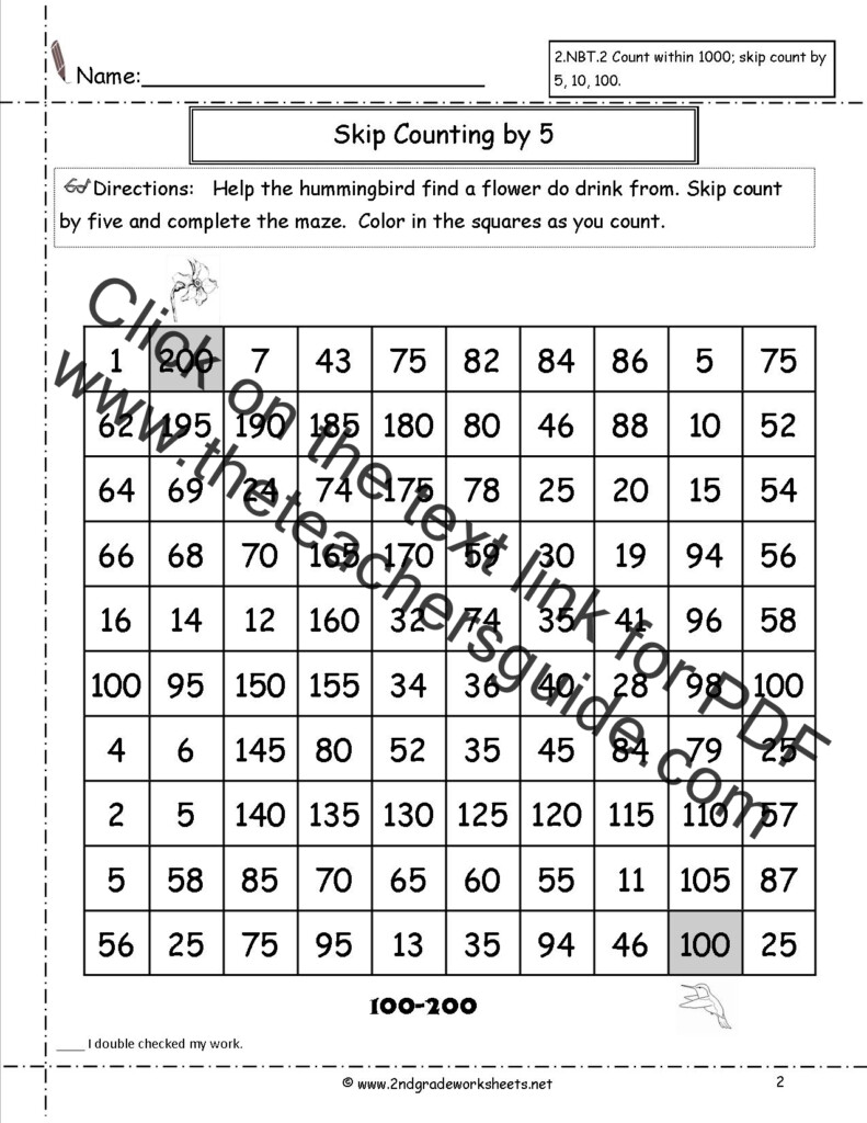 Free Skip Counting Worksheets