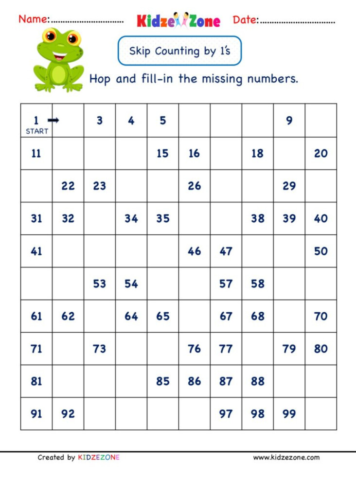 Grade 1 Math Number Worksheets Skip Counting By 1