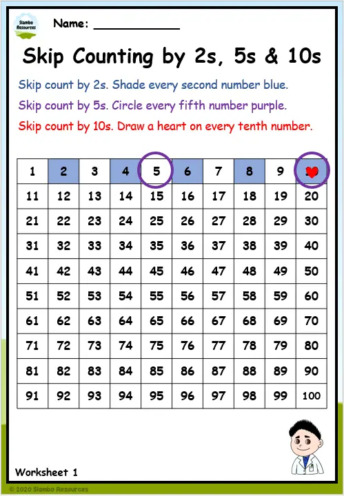 Grade 1 Skip Counting Worksheets Free Printables Math Worksheets