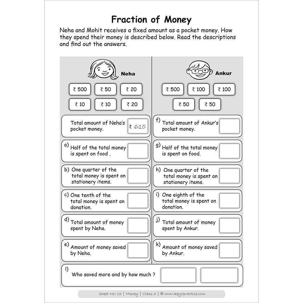 Grade 3 Counting Money Worksheets Free Printable K5 Learning Grade 3 