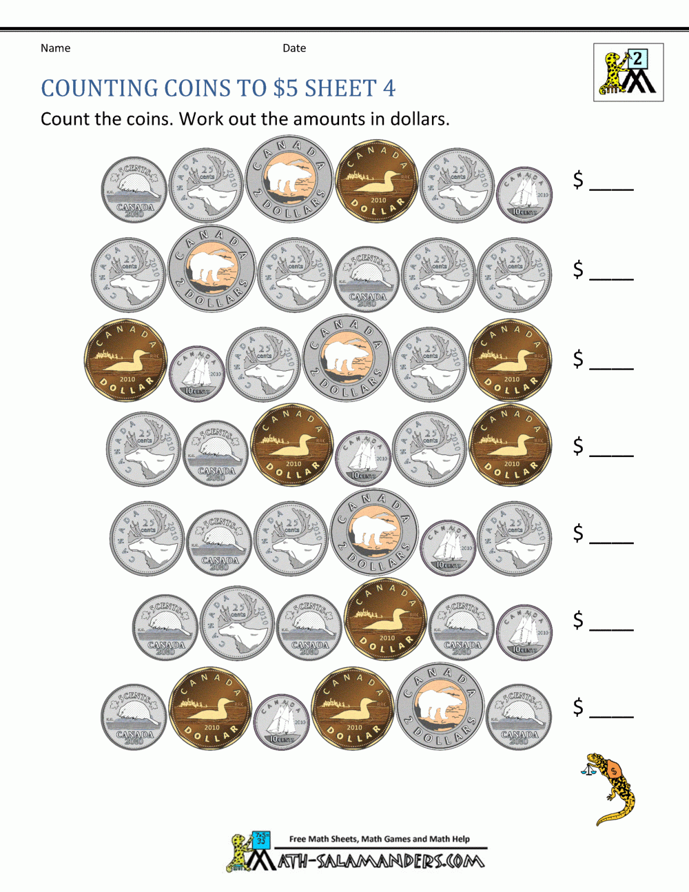 Grade 3 Money Worksheet Counting Canadian Coins K5 Printable Canadian ...