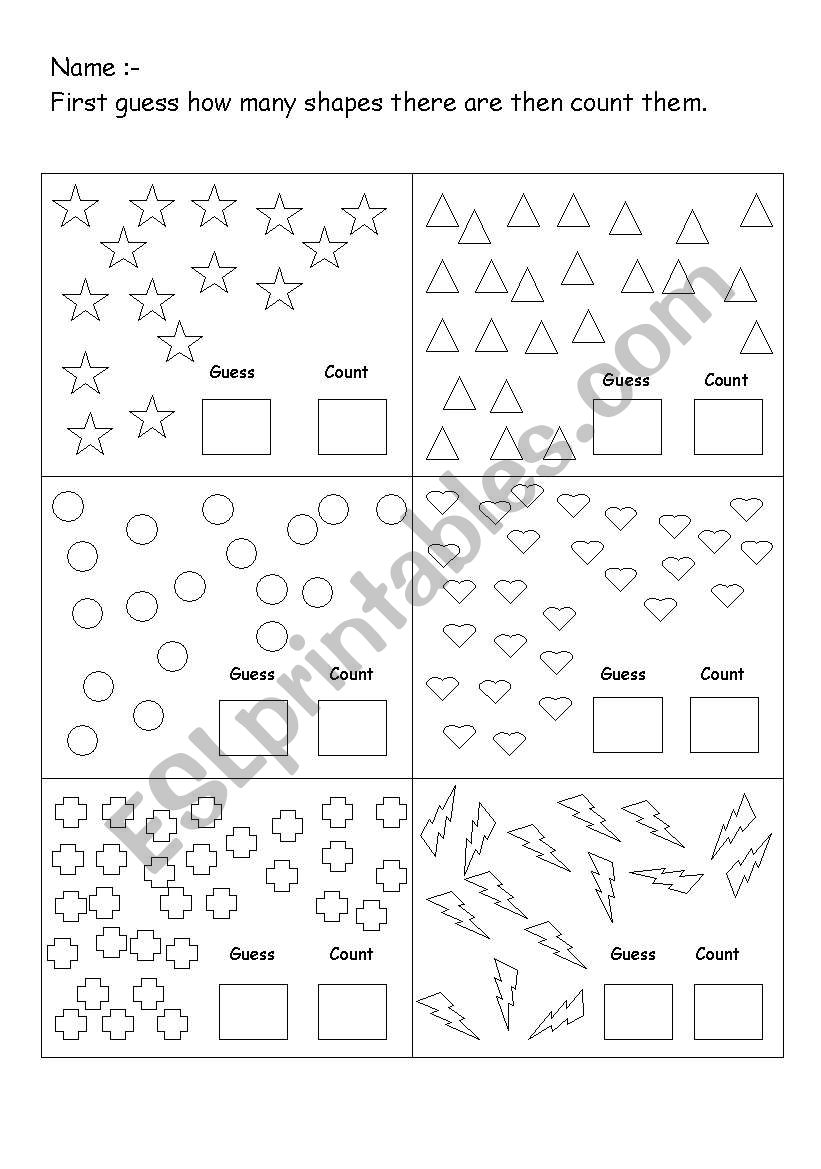 Guess And Count ESL Worksheet By Hananorth