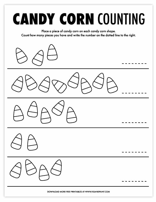 Halloween Candy Corn Counting Activity Free Printable