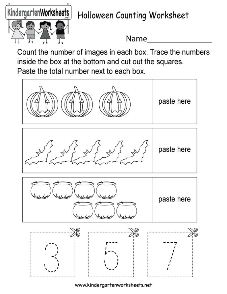 Halloween Counting Worksheet Free Kindergarten Holiday Worksheet For Kids