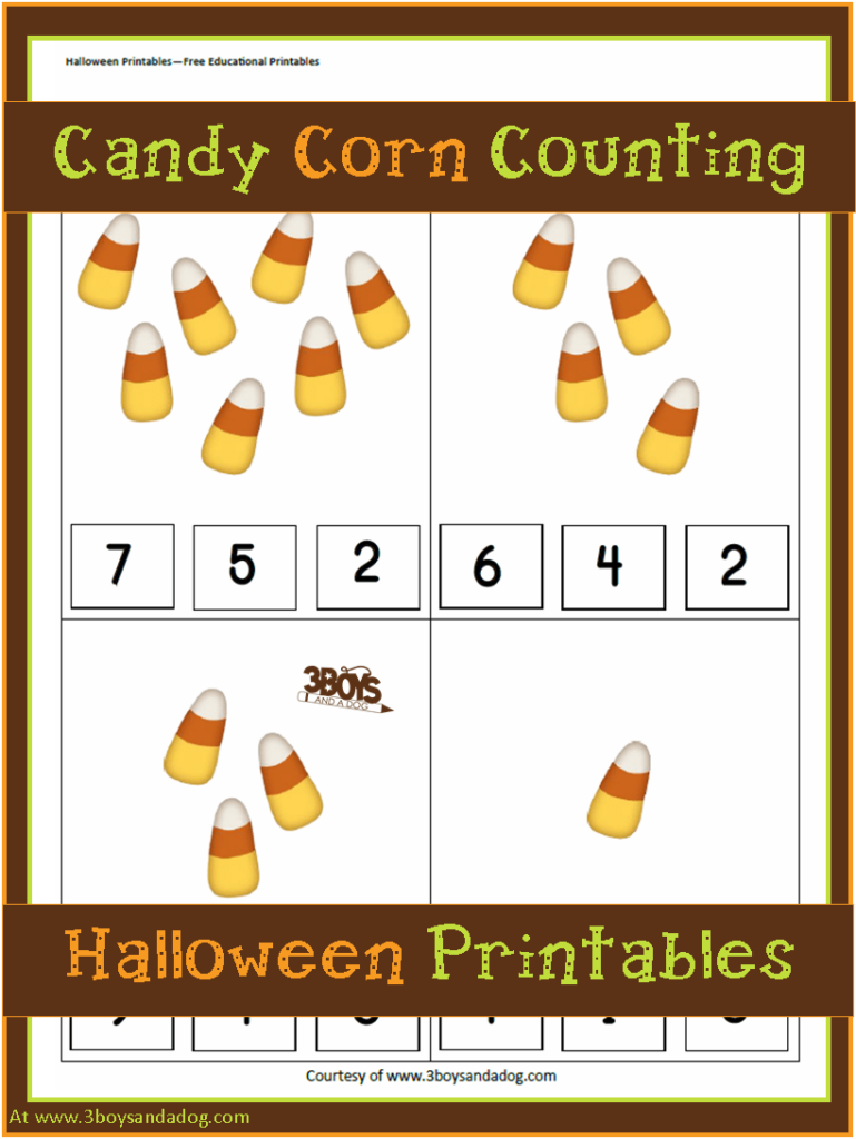 Halloween Printables Candy Corn Counting 3 Boys And A Dog