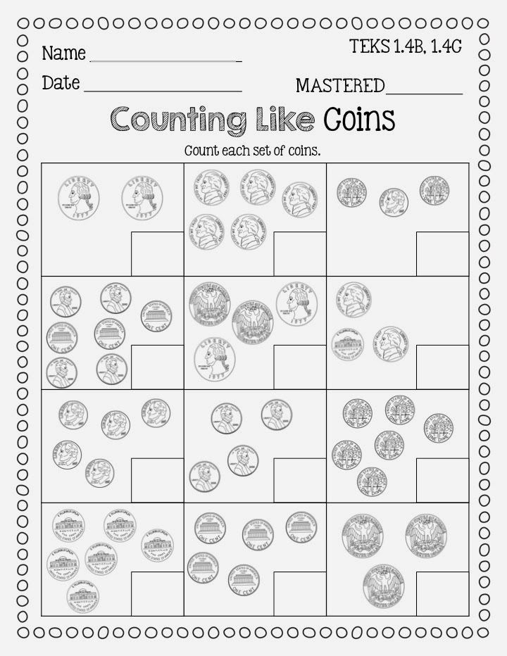 Identifying Coins And Counting Coins Freebie From Flying High In First 