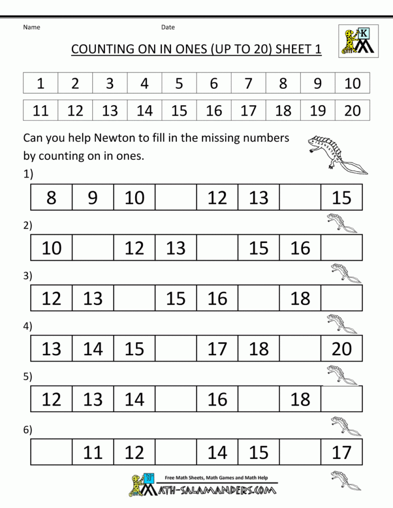 Kindergarten Counting Worksheets Sequencing To 25