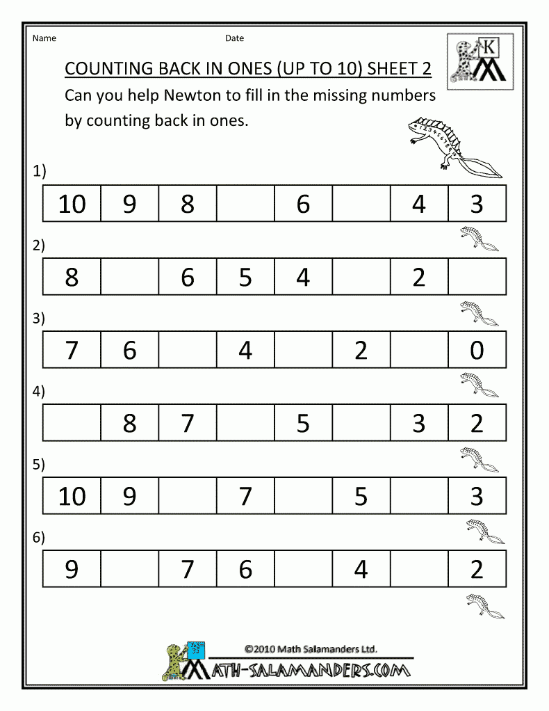 Kindergarten Math Printables Sequencing To 15 Mathematics Worksheets 