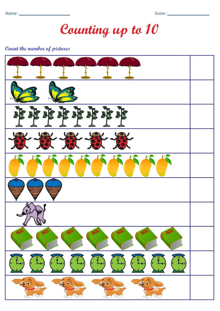 Kindergarten Worksheets Counting Worksheets Count The Number Of 