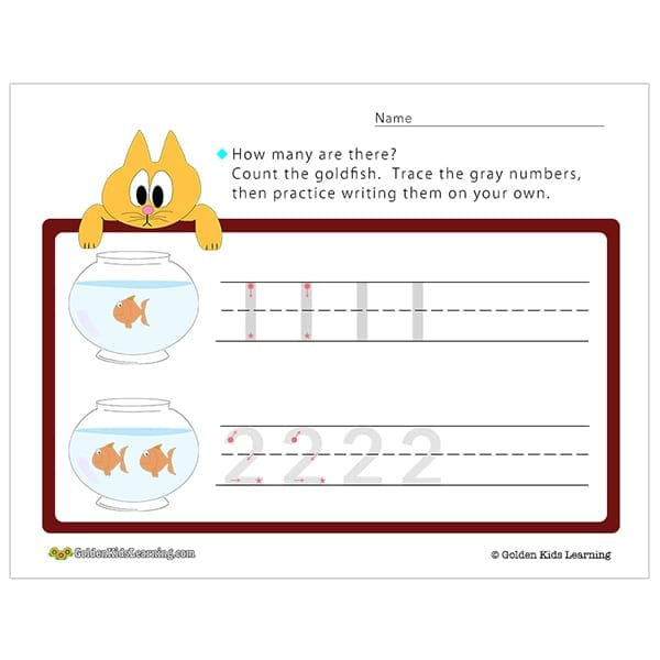 Learn Numbers 1 2 Free Educational Worksheets GKL