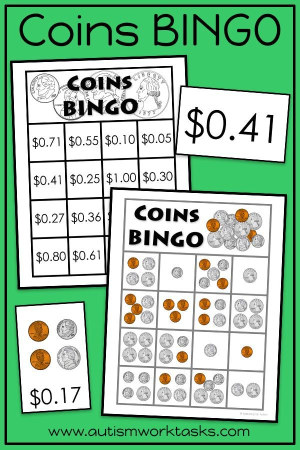 Money BINGO Games Counting Coins Up To 1 00 In 2022 Money Games For