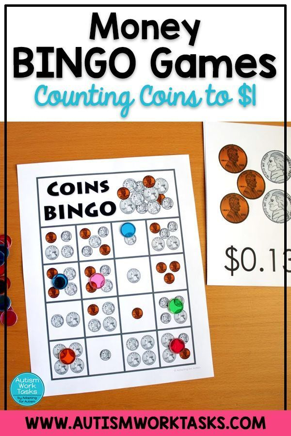 Money BINGO Games Counting Coins Up To 1 00 Money Bingo Money Math 