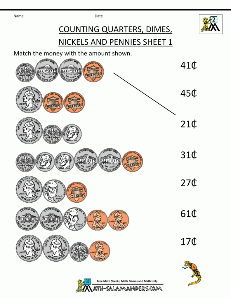 Money Worksheets For Kids 2nd Grade Money Math Money Worksheets 2nd 